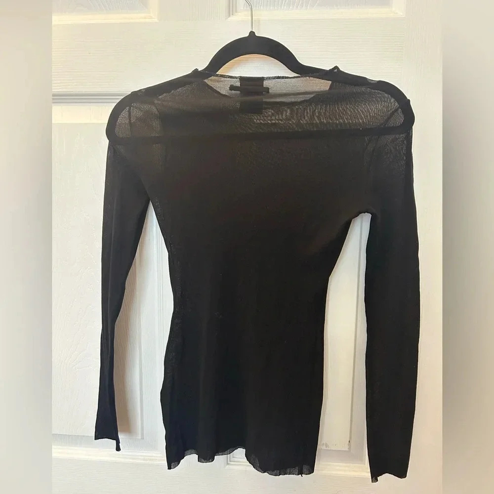 Rare Vintage Jean Paul Gaultier Black Mesh Top sz M - Picture 2 of 4